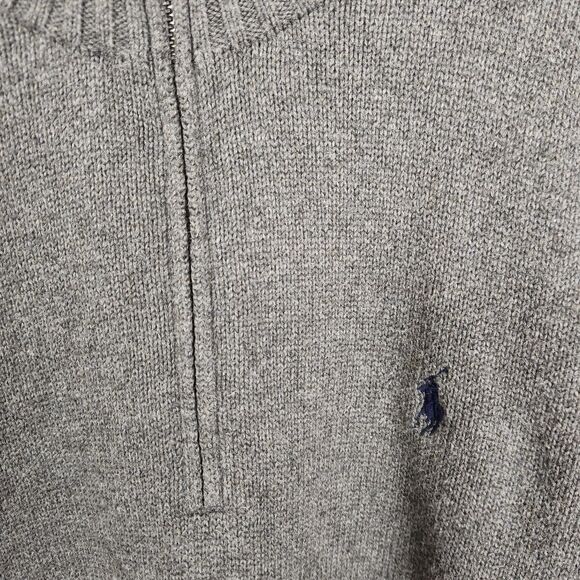 Vintage 90s Polo Ralph Lauren Mens Long Sleeve Mock Neck 1/4 Zip Pullover Size L - Picture 7 of 7